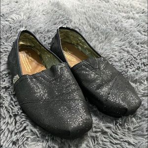 Toms black sparkly women shoes